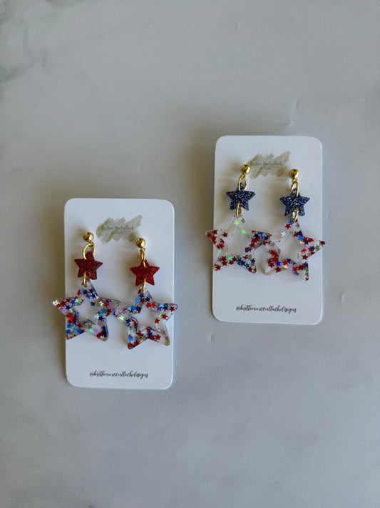 4th of July glitter stars