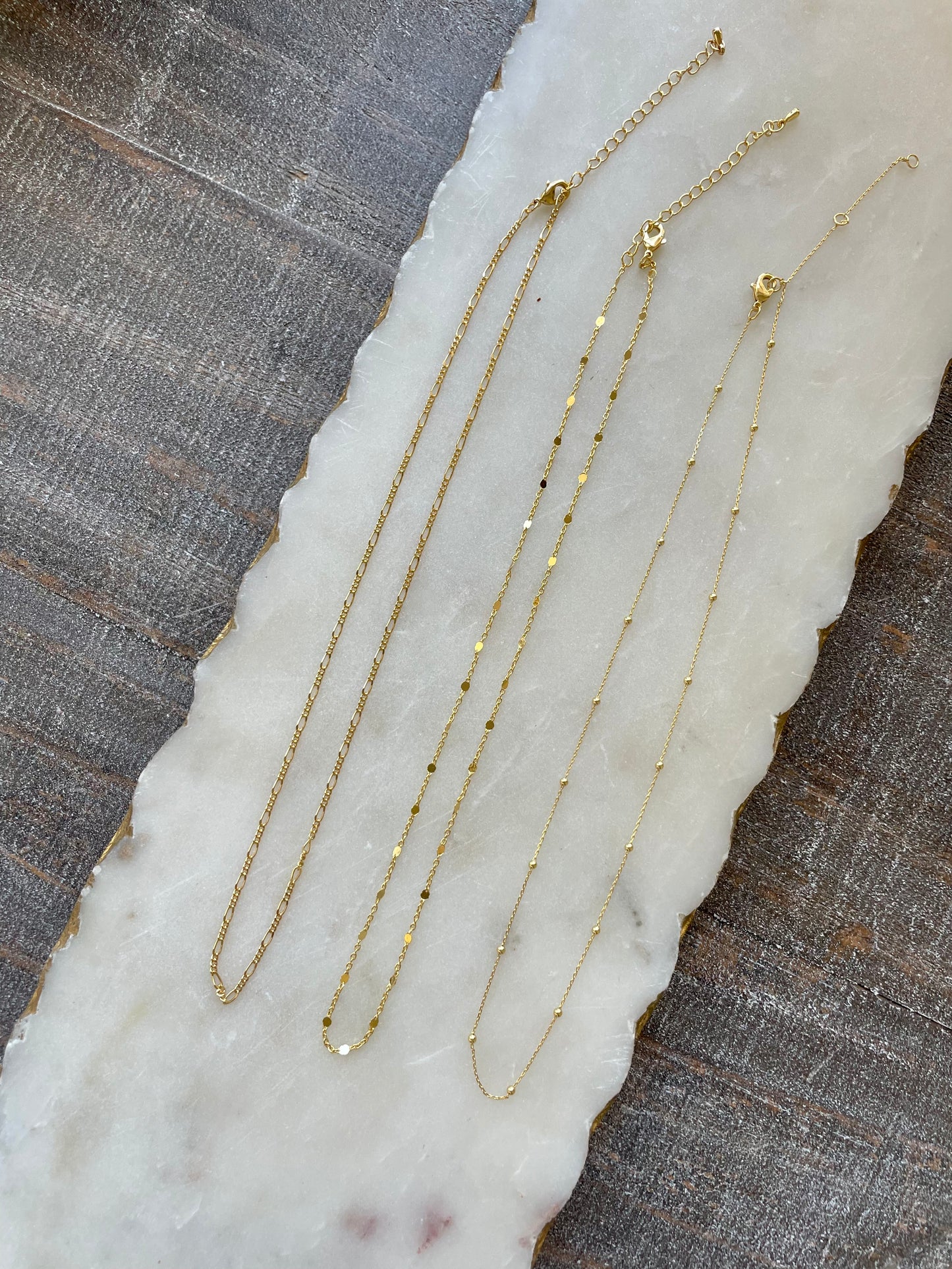 Gold necklaces