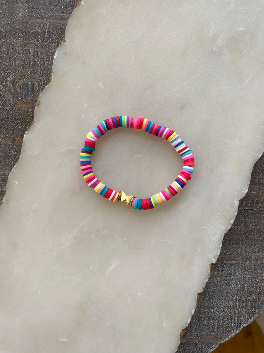Multi-colored butterfly kid bracelet
